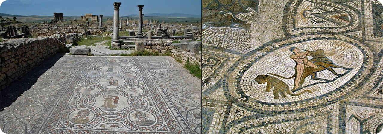  Meknes: Two Examples of the Exquisite Floor Mozaics depicting Roman Myths